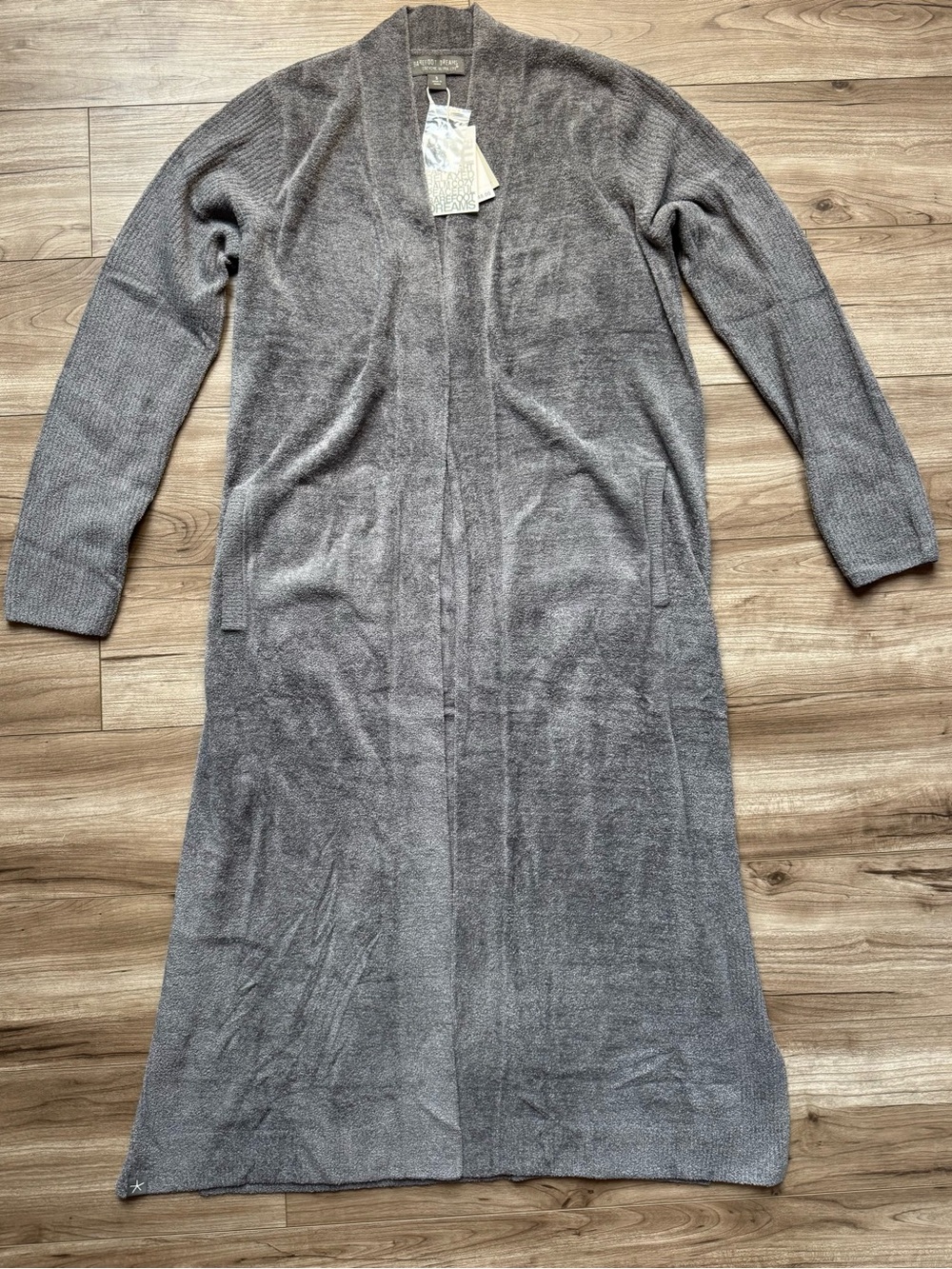 BAREFOOT DREAMS Cozy Chic Ultra Lite® Everything Cardigan SIZE S Coal NEW - Picture 4 of 11